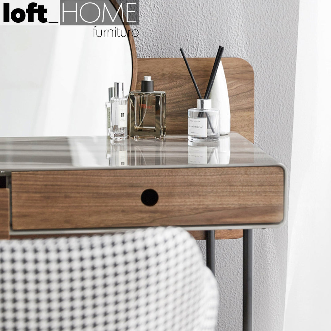 Modern plywood dressing table wave grey situational feels.