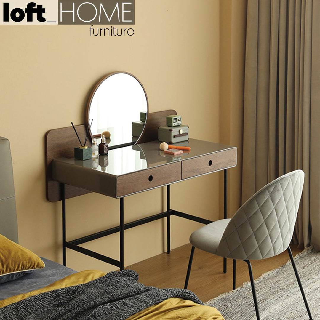 Modern plywood dressing table wave grey material variants.