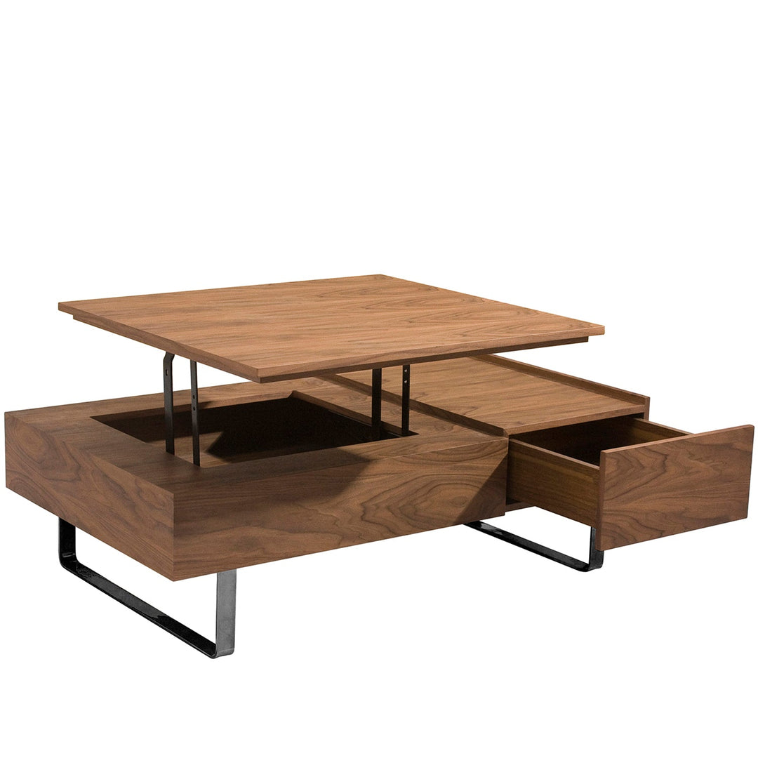 Modern plywood lift top coffee table luca in white background.