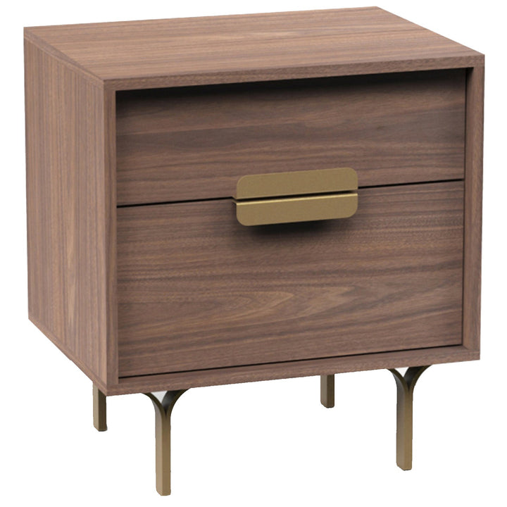 Modern plywood side table greta in white background.