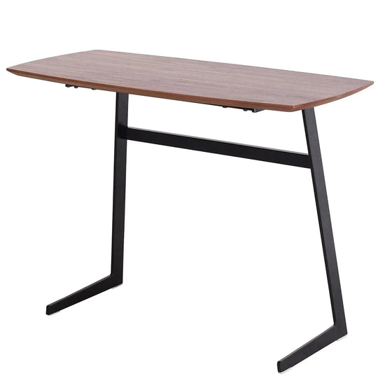 Modern plywood side table ivan wood l in white background.