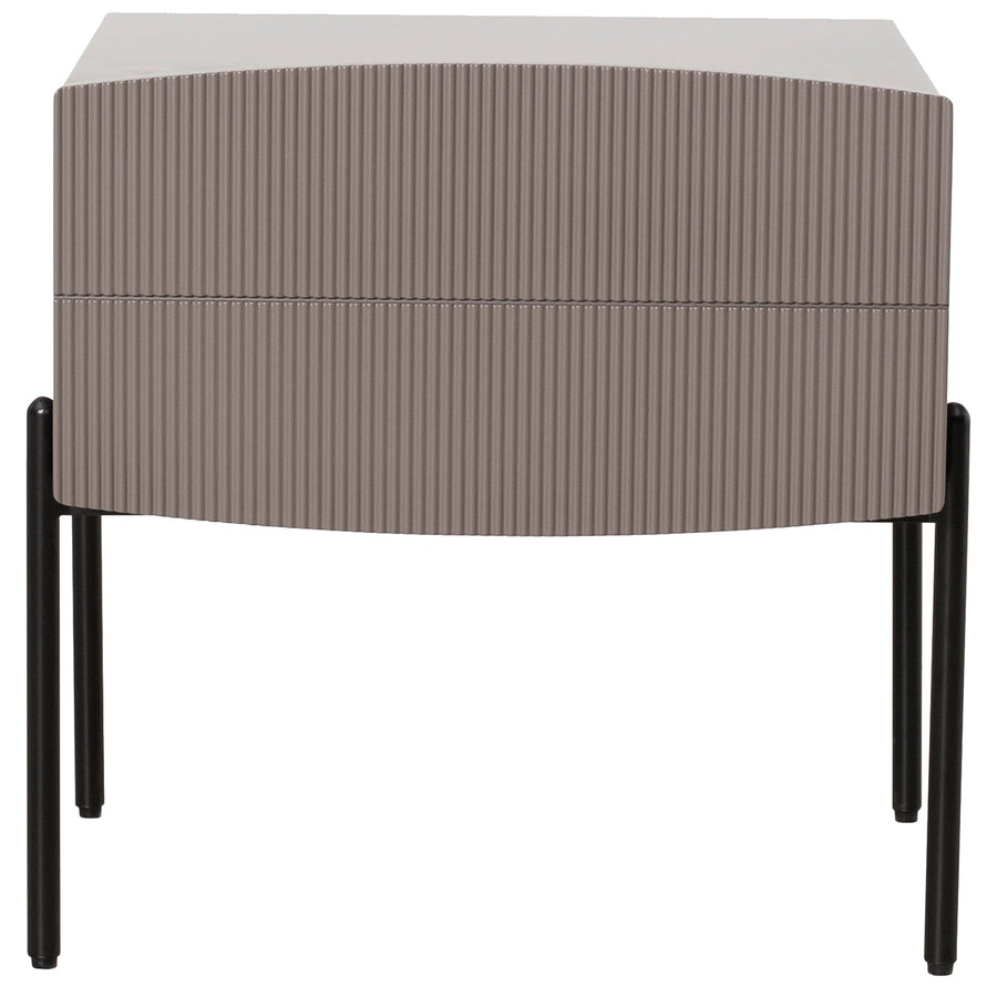 Modern plywood side table laure in white background.