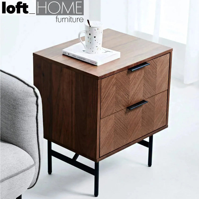 Modern plywood side table liam in details.