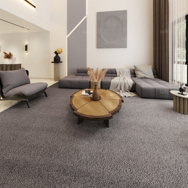 Modern polyester area rug luke in close up details.
