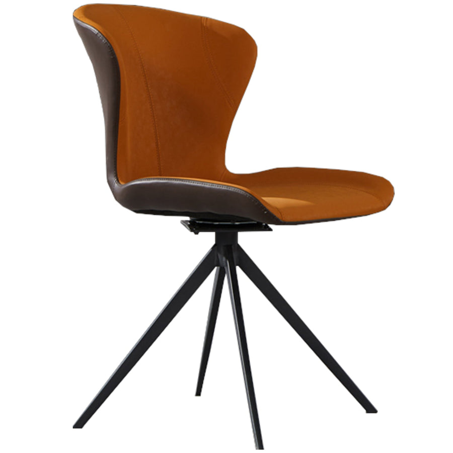 Modern pu leather dining chair aurora in white background.