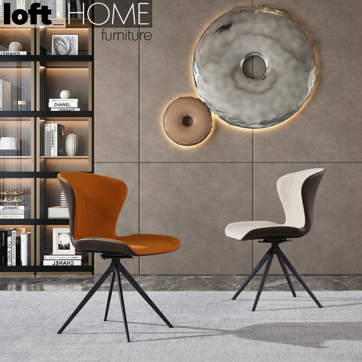 Modern pu leather dining chair aurora color swatches.