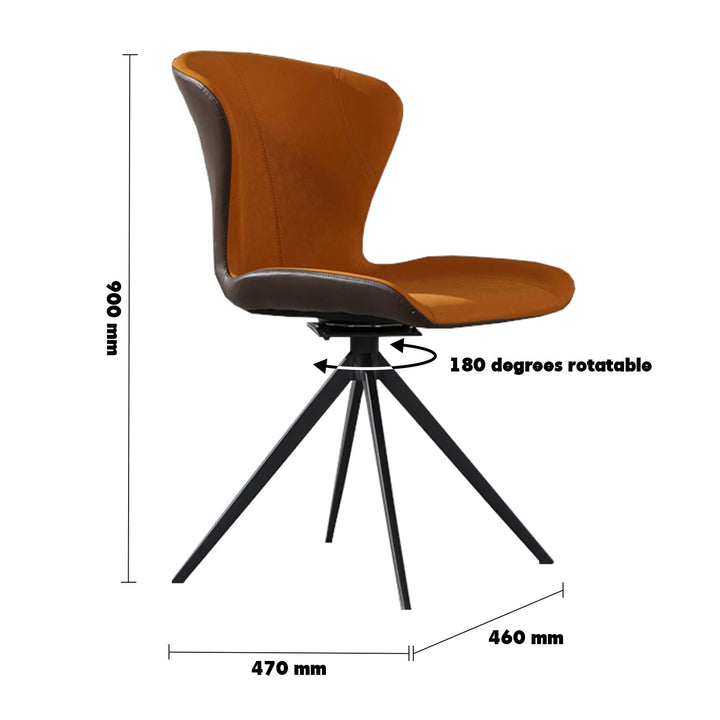 Modern pu leather dining chair aurora size charts.