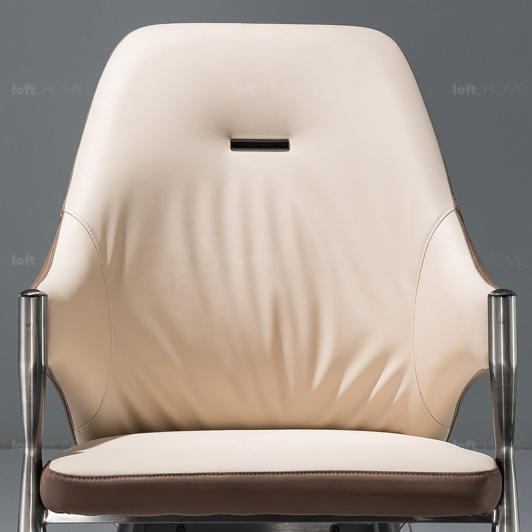 Modern pu leather dining chair aye in panoramic view.