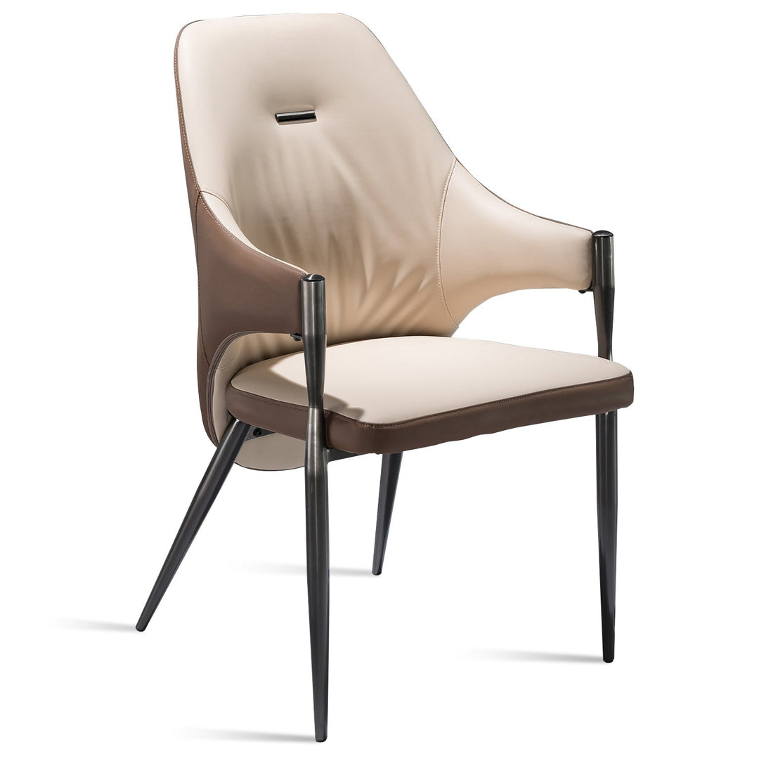 Modern pu leather dining chair aye in white background.