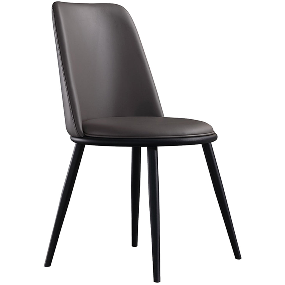 Modern pu leather dining chair dimgray in white background.