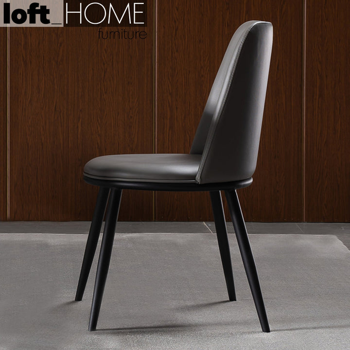 Modern pu leather dining chair dimgray color swatches.