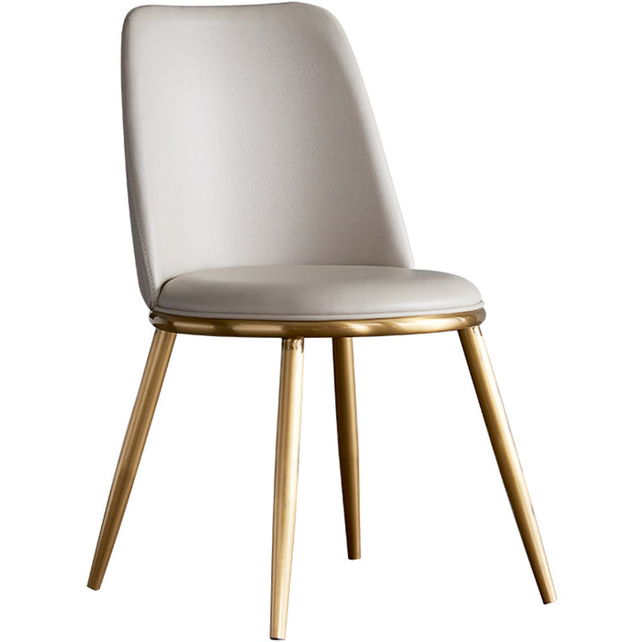 Modern pu leather dining chair seashell in white background.