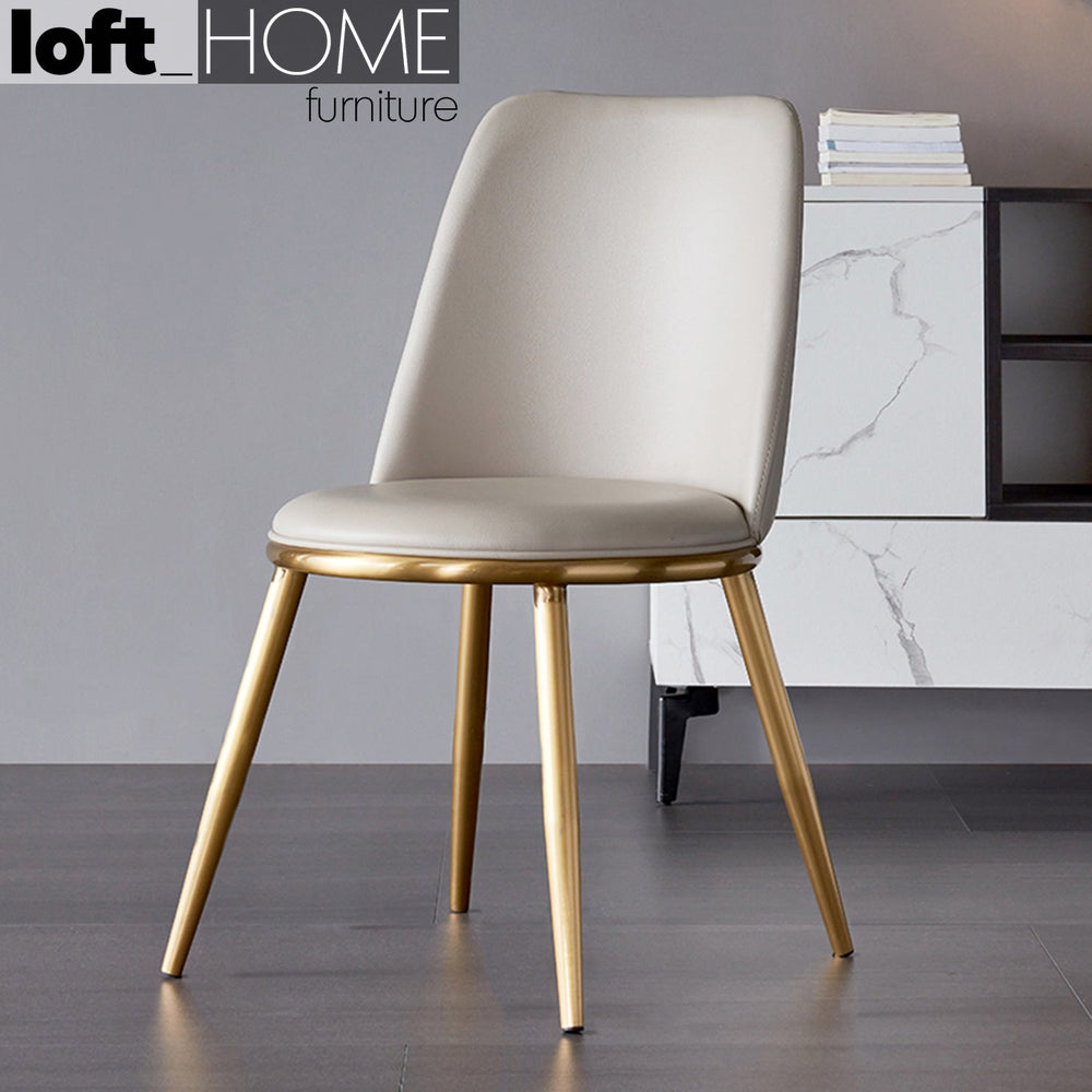 Modern pu leather dining chair seashell primary product view.