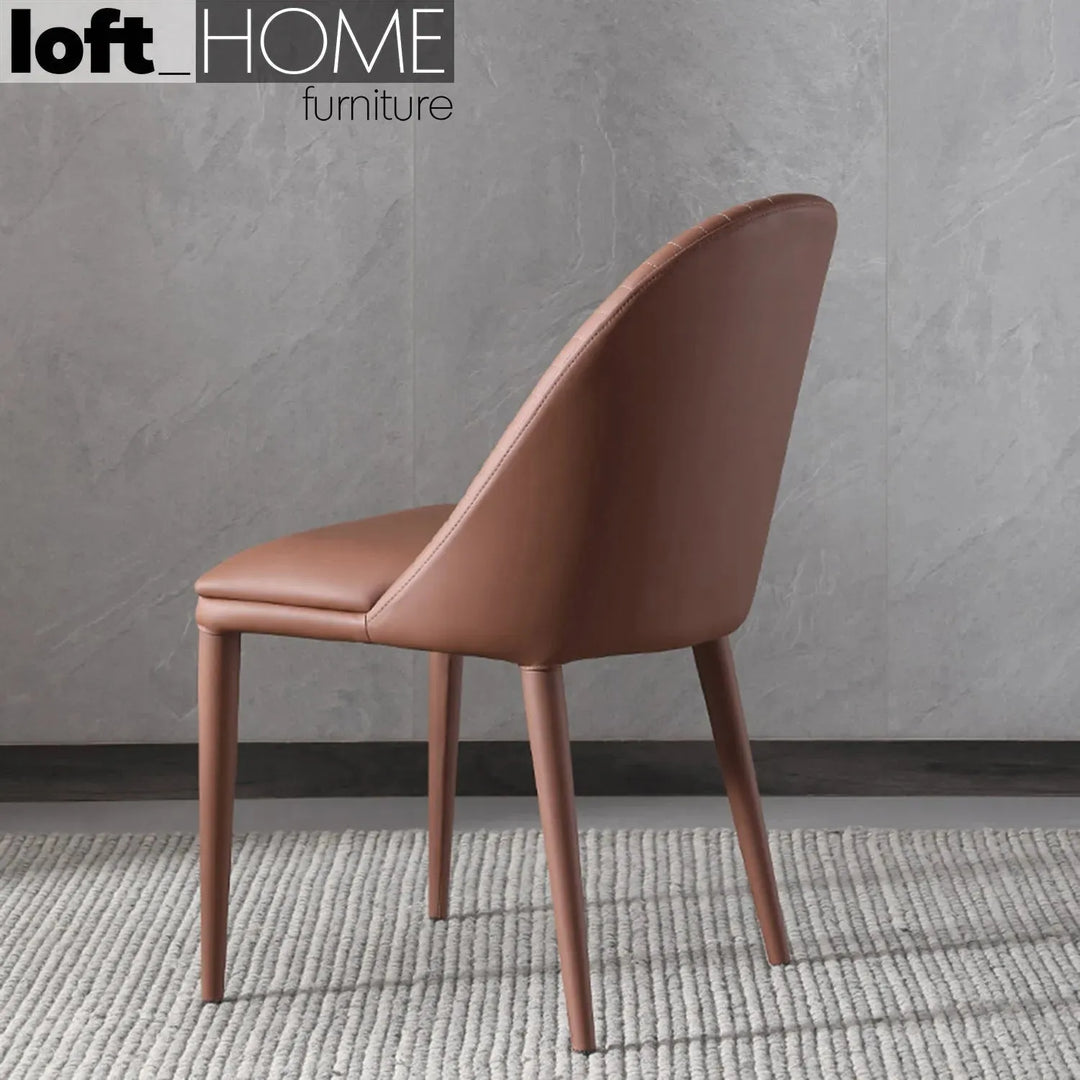 Modern pu leather dining chair sienna in details.