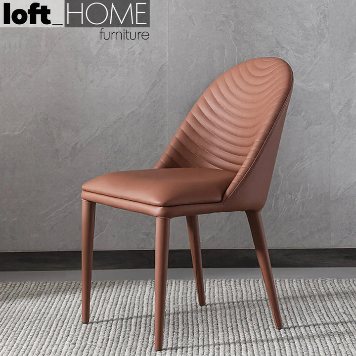 Modern pu leather dining chair sienna material variants.