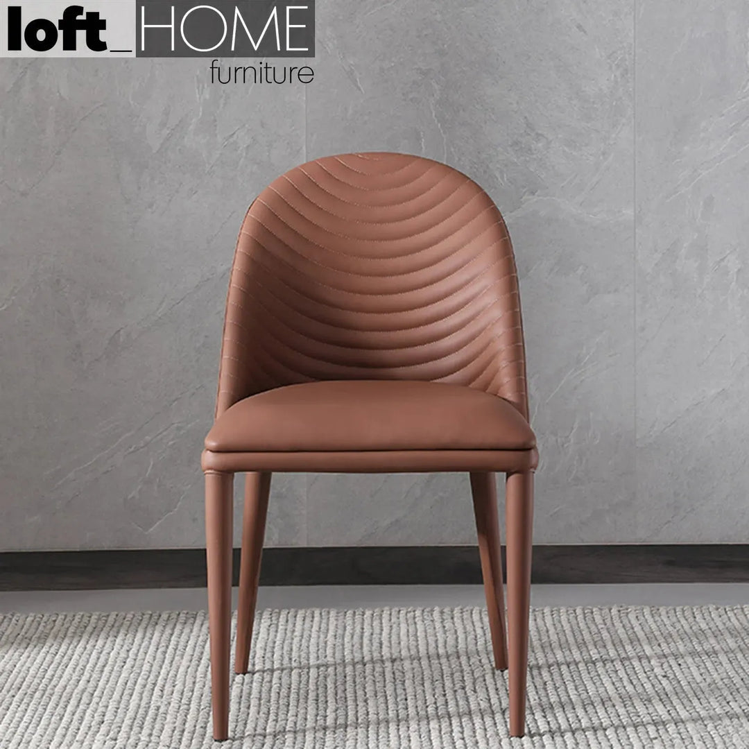 Modern pu leather dining chair sienna in real life style.