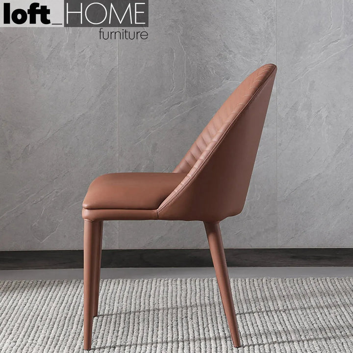 Modern pu leather dining chair sienna with context.