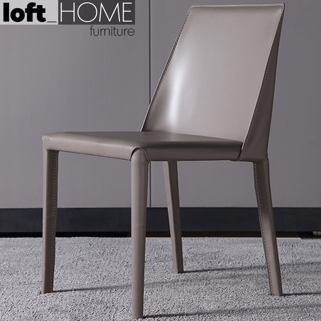 Modern pu leather dining chair silver primary product view.