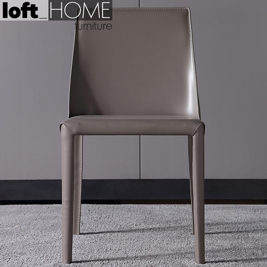 Modern pu leather dining chair silver color swatches.