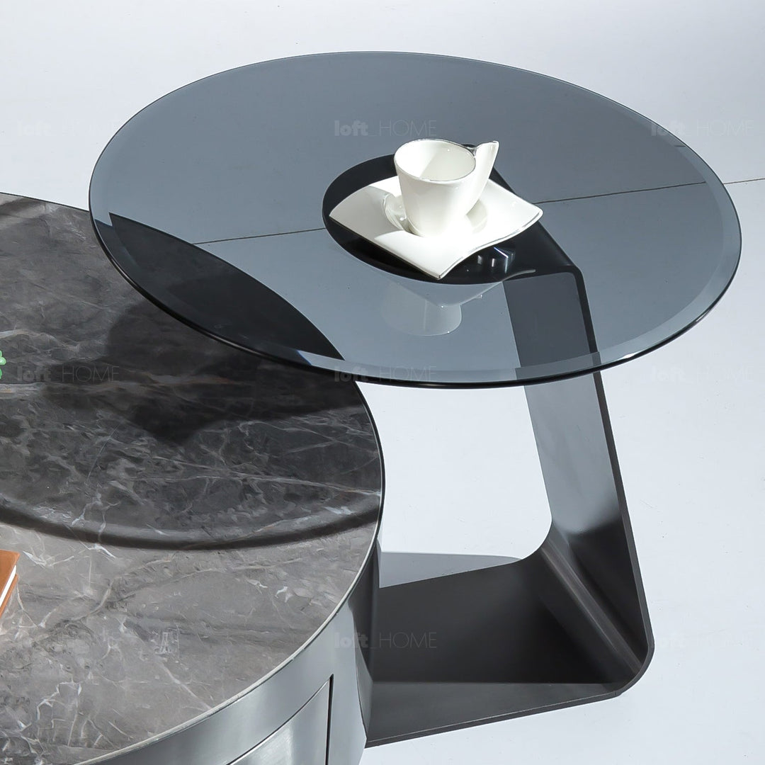 Modern sintered stone coffee table 2pcs set bonis grey situational feels.