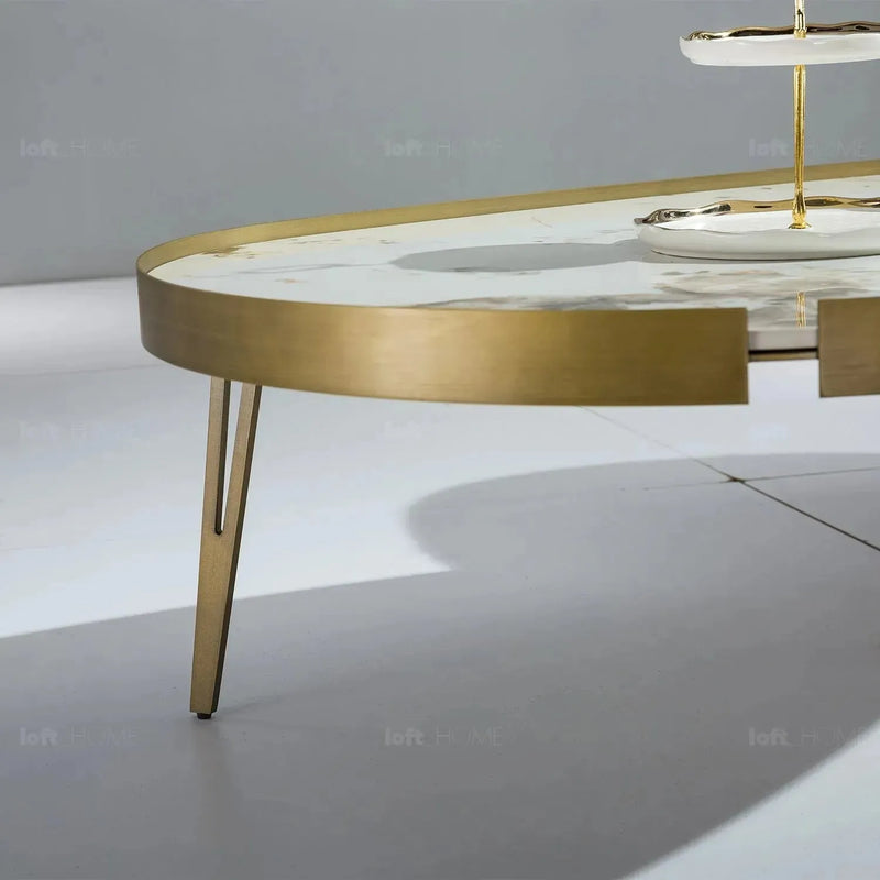 Modern sintered stone coffee table 2pcs set lumiere bronze in still life.