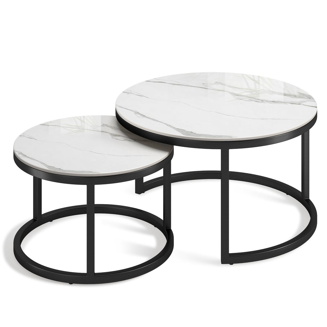 Modern sintered stone coffee table black conceptual design.