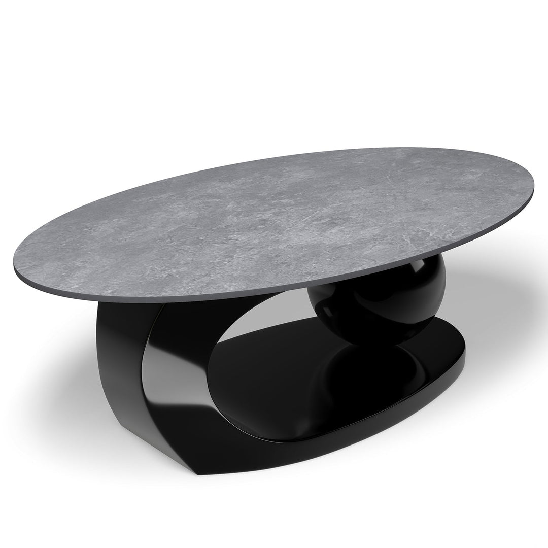 Modern sintered stone coffee table globe black conceptual design.
