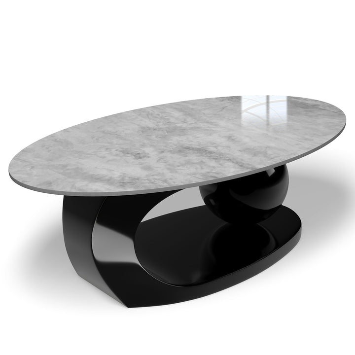 Modern sintered stone coffee table globe black detail 1.
