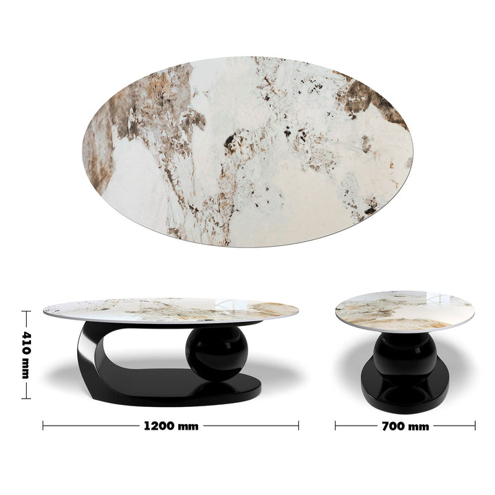 Modern sintered stone coffee table globe black size charts.
