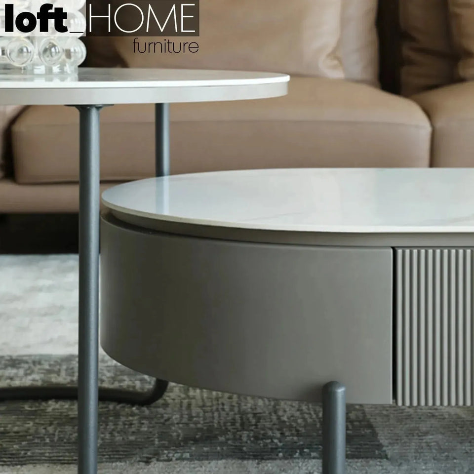 Modern sintered stone coffee table rosa environmental situation.