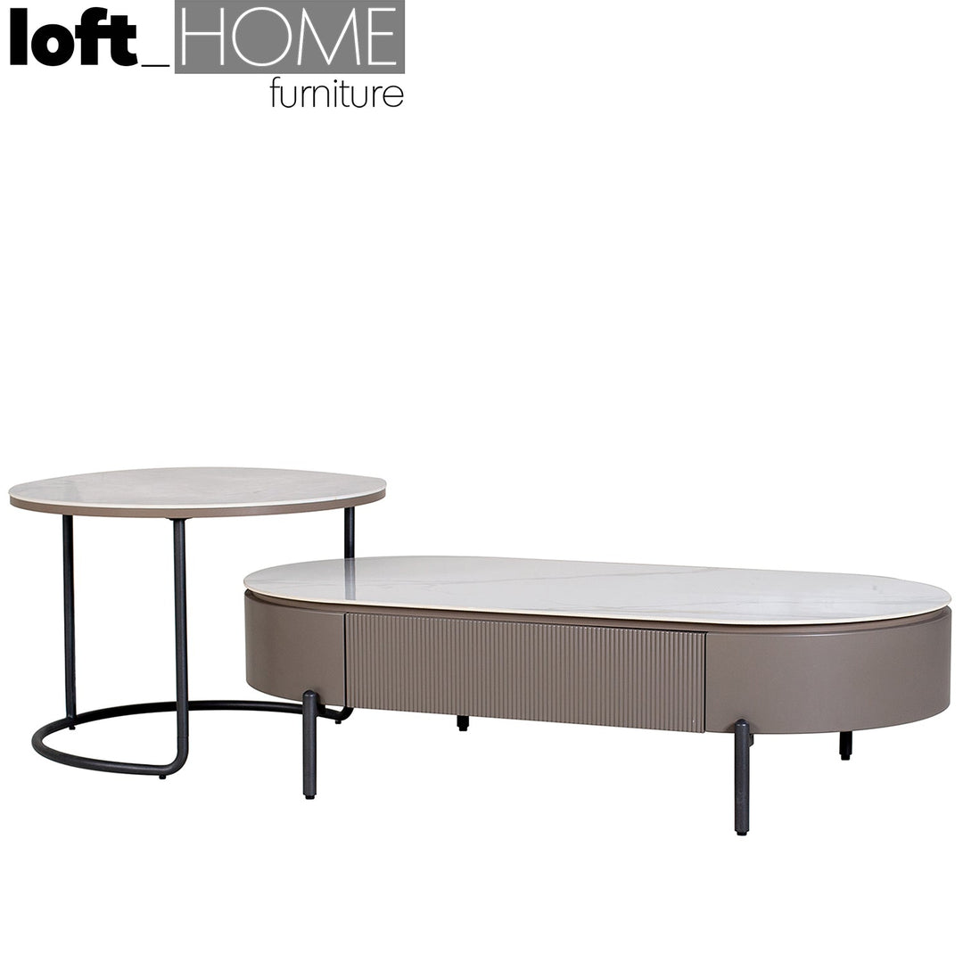Modern sintered stone coffee table rosa conceptual design.