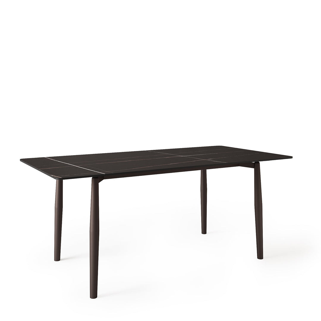 Modern sintered stone dining table ailsa in still life.