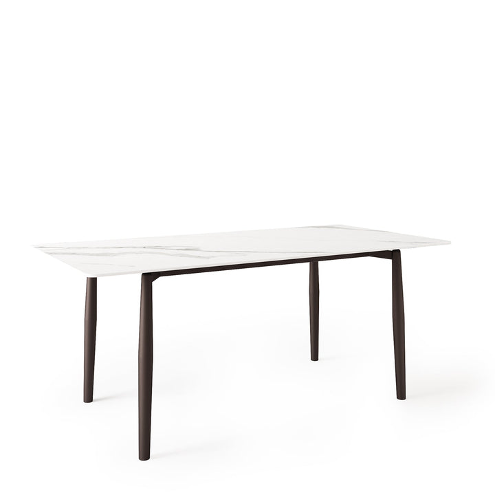 Modern sintered stone dining table ailsa in panoramic view.
