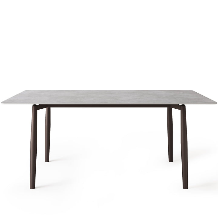 Modern sintered stone dining table ailsa in white background.