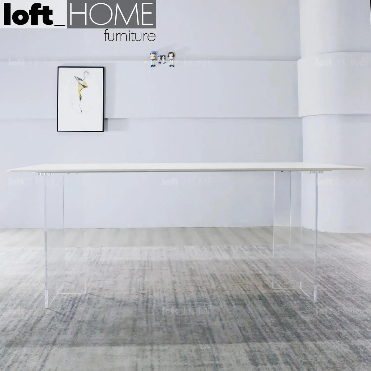 Modern sintered stone dining table air in close up details.