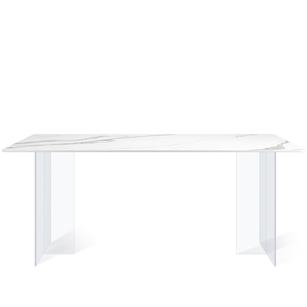 Modern sintered stone dining table air in white background.
