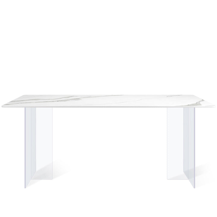 Modern sintered stone dining table air in white background.