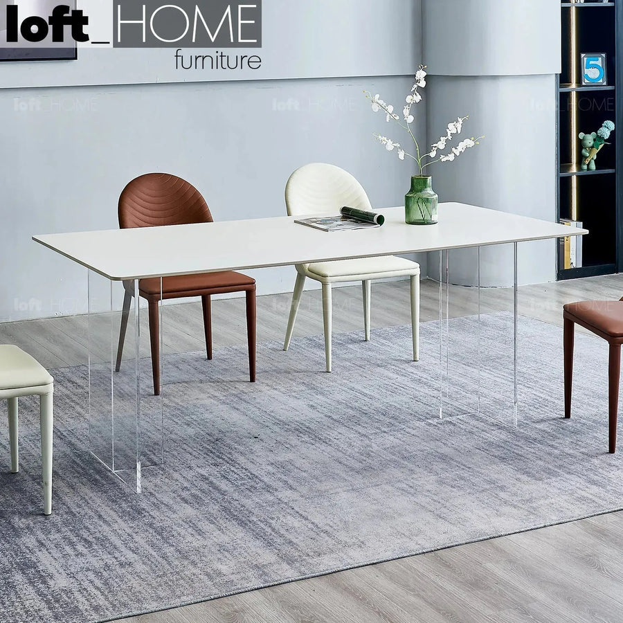 Modern sintered stone dining table air primary product view.