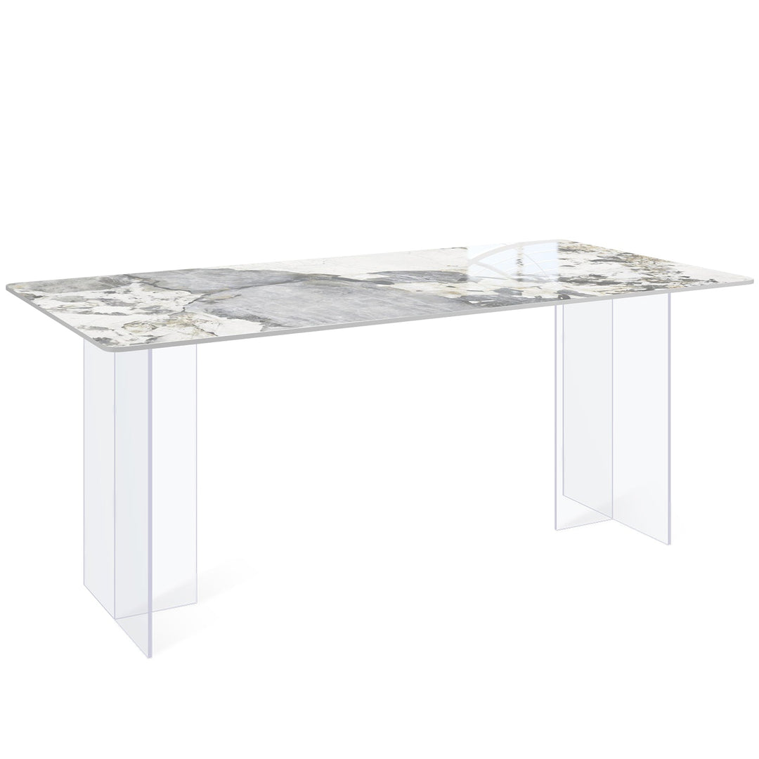 Modern sintered stone dining table air layered structure.