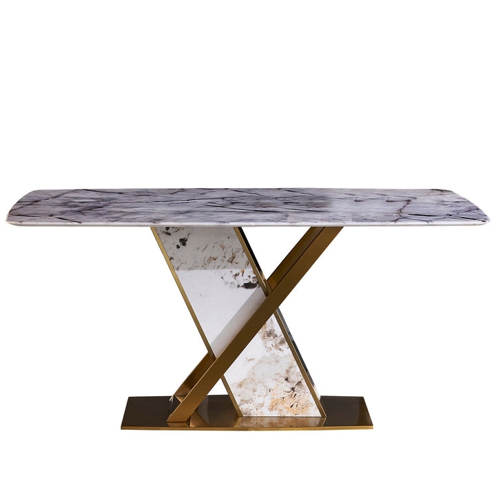 Modern sintered stone dining table alex in white background.