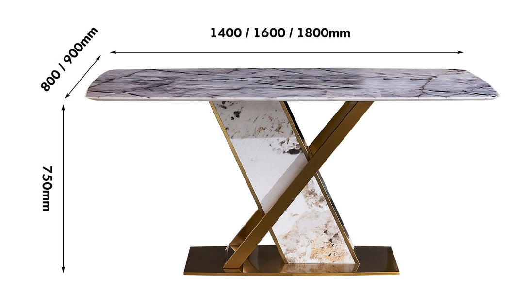 Modern sintered stone dining table alex size charts.