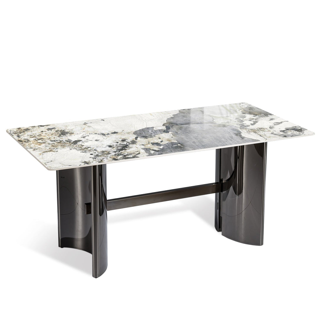 Modern sintered stone dining table blitz layered structure.