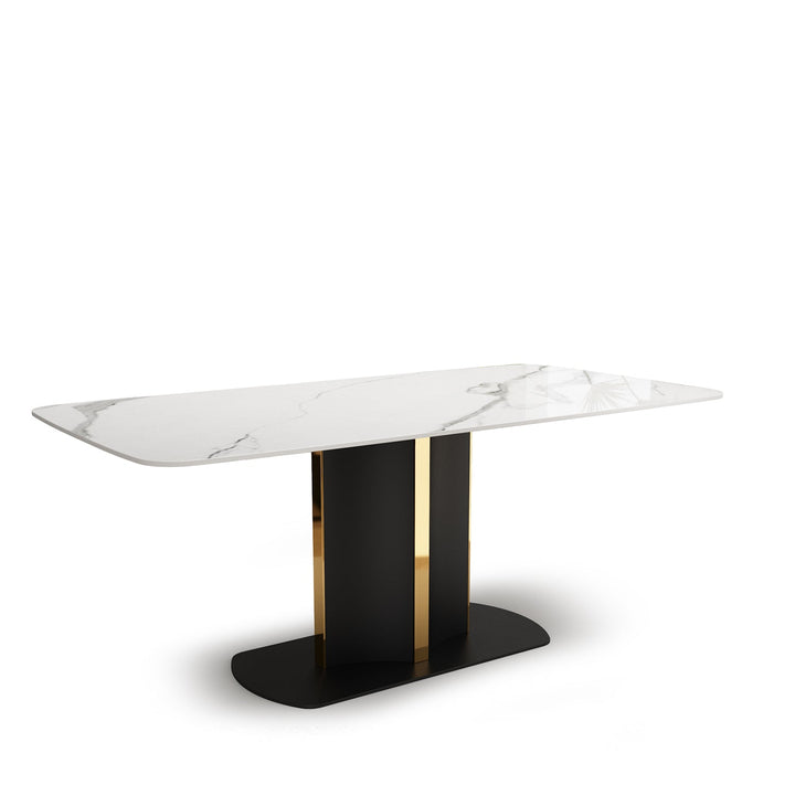 Modern sintered stone dining table cameo conceptual design.