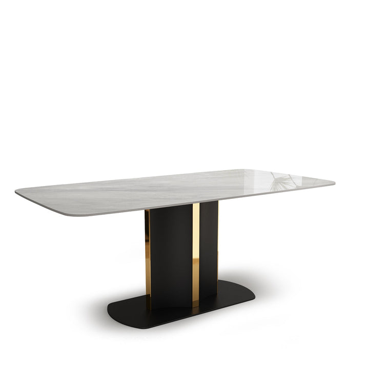 Modern sintered stone dining table cameo situational feels.
