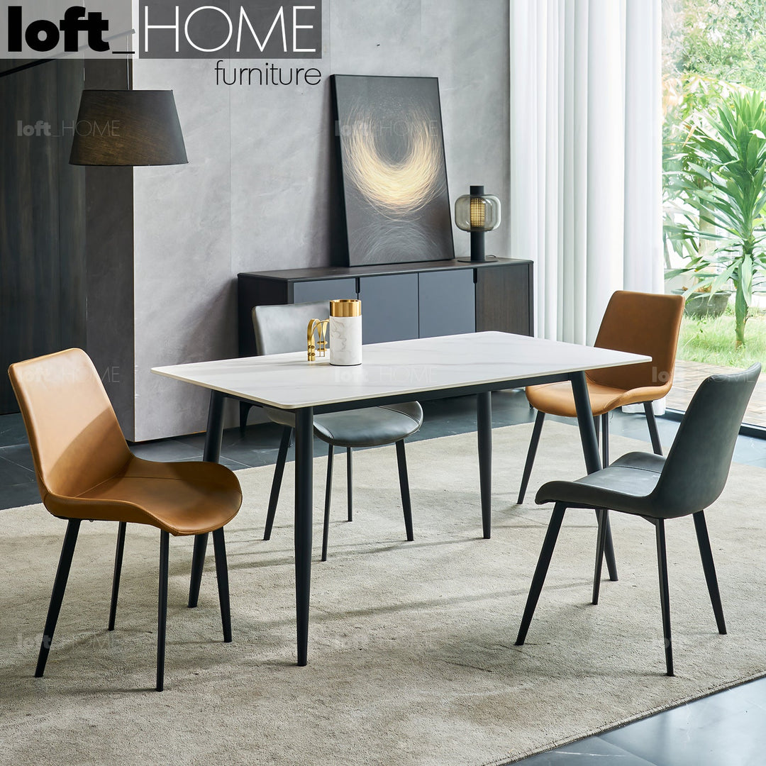Modern sintered stone dining table celeste primary product view.