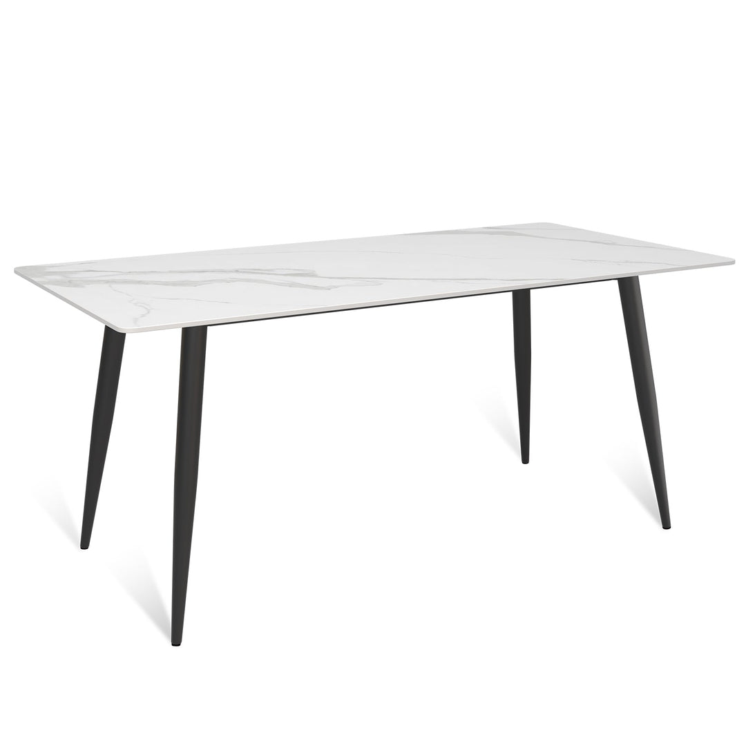 Modern sintered stone dining table celeste in panoramic view.