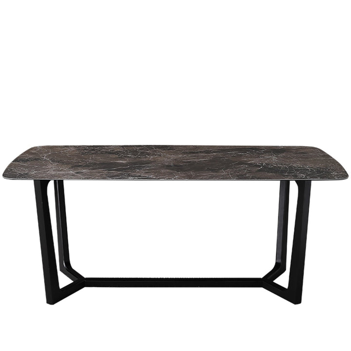 Modern sintered stone dining table chelsea black in white background.