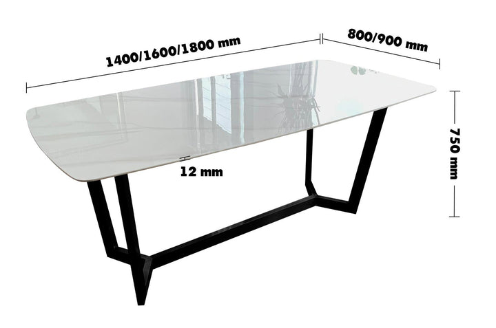 Modern sintered stone dining table chelsea black size charts.