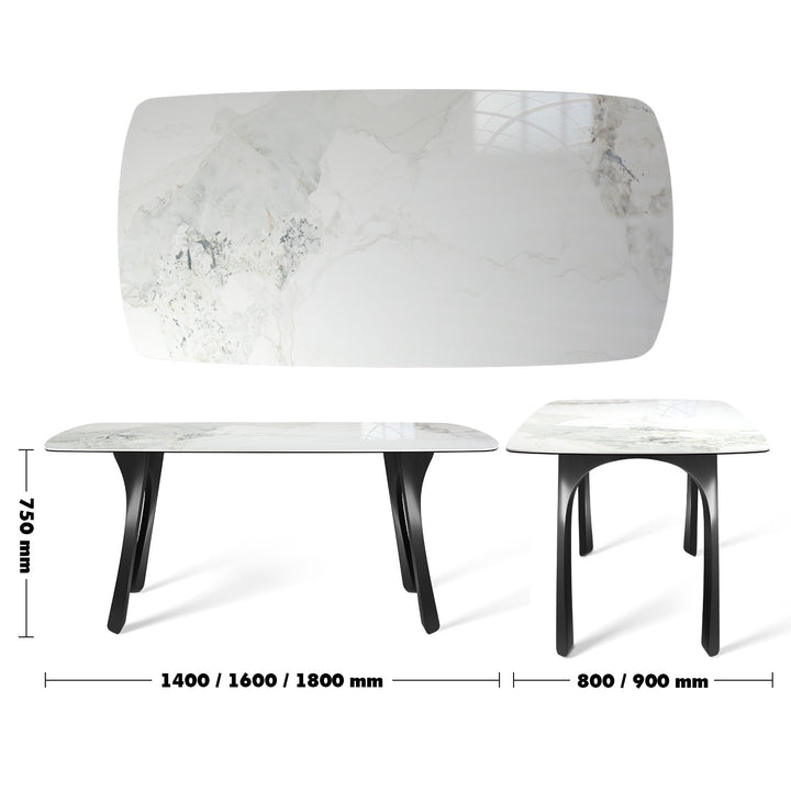 Modern sintered stone dining table fly grey size charts.