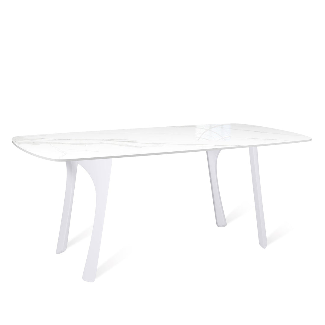 Modern sintered stone dining table fly white conceptual design.